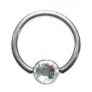 Anneau Titane BCR Strass Blanc