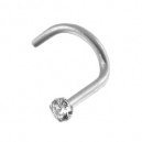 Nez Or Blanc 14K Diamant Zircone Blanc