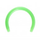Barra Piercing Circular Herradura Bioflex / Bioplast Verde