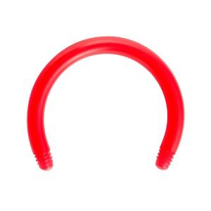 Barra Piercing Circular Herradura Bioflex / Bioplast Rojo