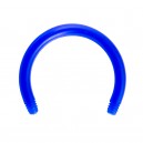 Barra Piercing Circular Herradura Bioflex / Bioplast Azul Oscuro