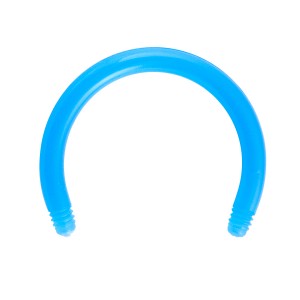 Barra Piercing Circular Herradura Bioflex / Bioplast Azul Claro