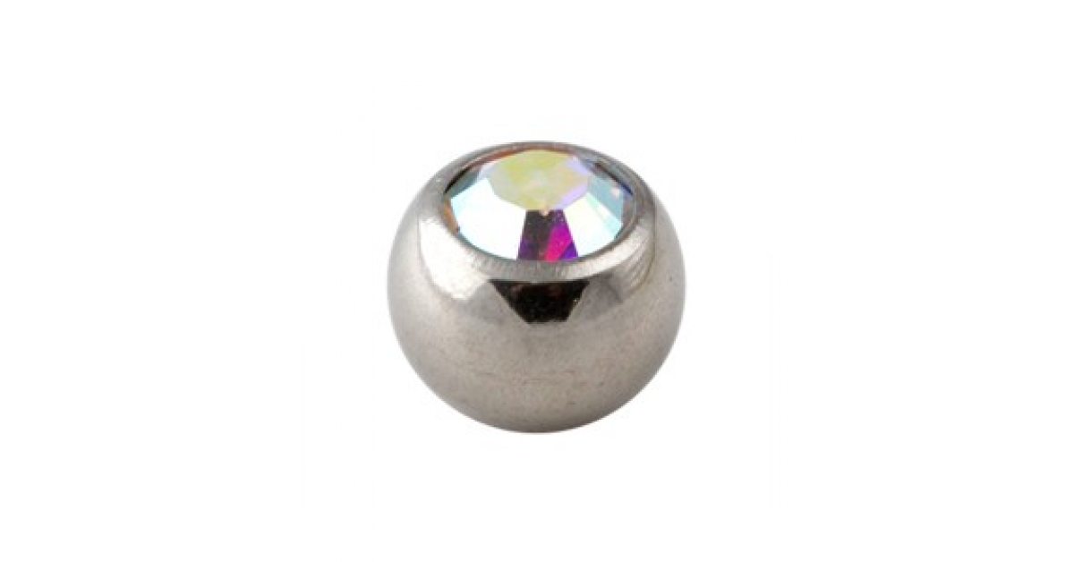 Rainbow Rhinestone Piercing Replacement Only Ball