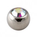 Rainbow Rhinestone Piercing Replacement Only Ball