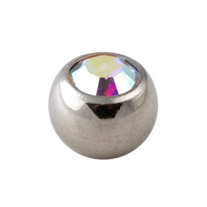 Rainbow Rhinestone Piercing Replacement Only Ball