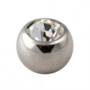 Einzelne Piercing-Kugel Strassstein Weiß