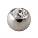 White Rhinestone Piercing Replacement Only Ball