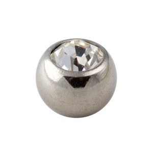 Einzelne Piercing-Kugel Strassstein Wei&szlig;