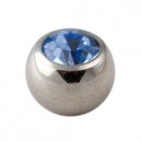 Einzelne Piercing-Kugel Strassstein Hellblau
