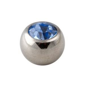 Einzelne Piercing-Kugel Strassstein Hellblau