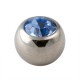 Einzelne Piercing-Kugel Strassstein Hellblau
