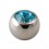 Boule de Piercing Diamant Strass Turquoise Seule