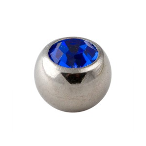 Einzelne Piercing-Kugel Strassstein Dunkelblau