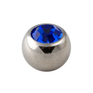 Navy Blue Rhinestone Piercing Replacement Only Ball