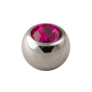 Einzelne Piercing-Kugel Strassstein Rosa