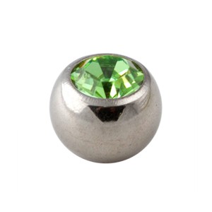 Light Green Rhinestone Piercing Replacement Only Ball