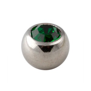 Dark Green Rhinestone Piercing Replacement Only Ball