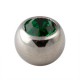 Dark Green Rhinestone Piercing Replacement Only Ball