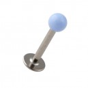 Light Blue Acrylic Labret / Tragus Bar Stud Ring with Full Ball