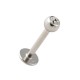 Labret- / Tragus-Piercing Kugel mit Weißem Strassstein