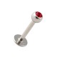 Labret- / Tragus-Piercing Kugel mit Rotem Strassstein