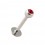 Labret- / Tragus-Piercing Kugel mit Rotem Strassstein