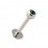 Labret- / Tragus-Piercing Kugel mit Dunkelgr&uuml;nem Strassstein