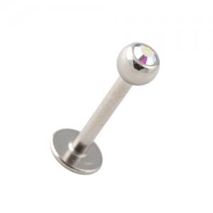 Labret- / Tragus-Piercing Kugel mit Mehrfarbigem Strassstein