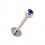 Labret- / Tragus-Piercing Kugel mit Dunkelblauem Strassstein