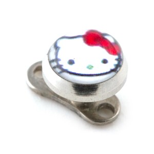 Microdermal Piercing / Dermal Anchor Hello Kitty Weiß