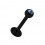 Lippen- / Tragus-Piercing Schwarz mit Hellblauem Strass