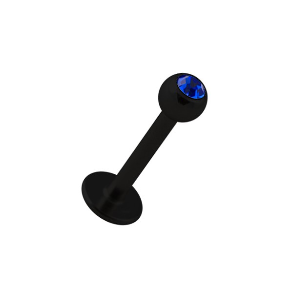 Piercing Labret/tragus Bioflexible - Tige 1,2 X 8 Mm, Strass Bleu Aqua 2 Mm | Pour Lèvre, Medusa, Madonna, Contour