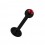 Lippen- / Tragus-Piercing Schwarz mit Rotem Strass
