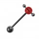 Transparent Acrylic Red Tongue Barbell Ring Mixed w/ Balls
