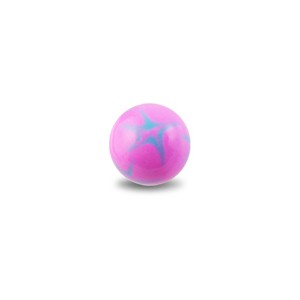Bola de Piercing Acrílico Estrella Peinte à la Mano Azul / Rosa