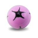 Acrylic UV Hand Painted Black/Pink Star Barbell Ball