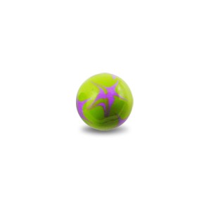 Acrylic UV Hand Painted Pink/Green Star Barbell Ball