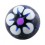 Acrylic Spangled White/Blue Flower Barbell Ball
