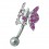 Pink Butterfly Navel Belly Button Ring w/ Moving Wings 3