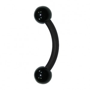 Piercing Arcade (sourcil) Flèche Noire - Acier Chirurgical 316L, Tige 1.2x8mm, Flèche 8x5mm - Vendu à L'unité