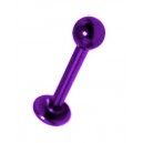 Purple Anodized Lip / Labret Bar Stud Ring w/ Ball