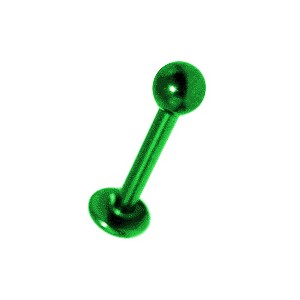 Lippen- / Labret-Piercing Eloxiert Gr&uuml;n Kugel