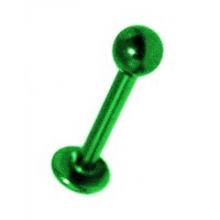Green Anodized Lip / Labret Bar Stud Ring w/ Ball