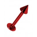Lippen- / Labret-Piercing Eloxiert Rot Spitze