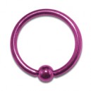 Ring- / Labret-Piercing Eloxiert Rosa BCR Klemmring