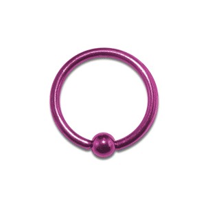 Piercing Labret / Ring Eloxiert Rosa BCR Klemmring