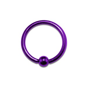 Ring- / Labret-Piercing Eloxiert Lila BCR Klemmring