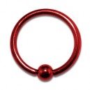 Ring- / Labret-Piercing Eloxiert Rot BCR Klemmring