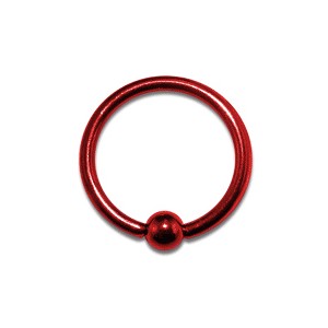 Red Labret Captive Ball Ring