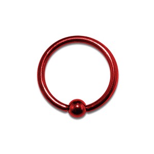 Ring- / Labret-Piercing Eloxiert Rot BCR Klemmring